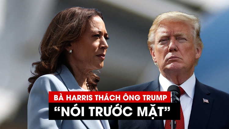 Phó tổng thống Harris thách thức ông Trump 'đối mặt mà nói’