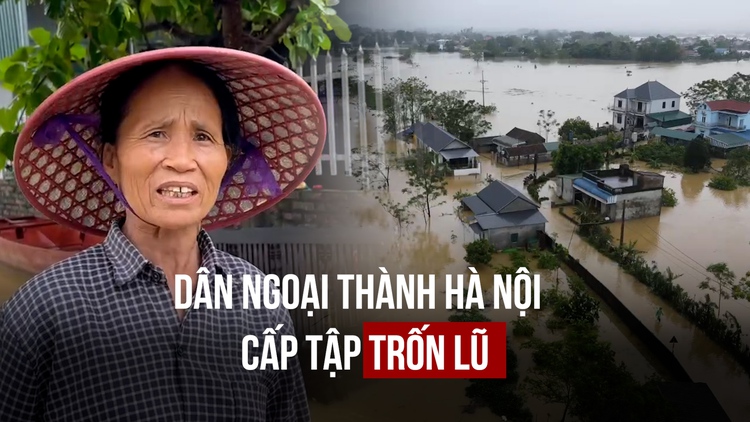 Dân ngoại thành Hà Nội vội vàng trốn lũ, chờ được tiếp tế nước sạch