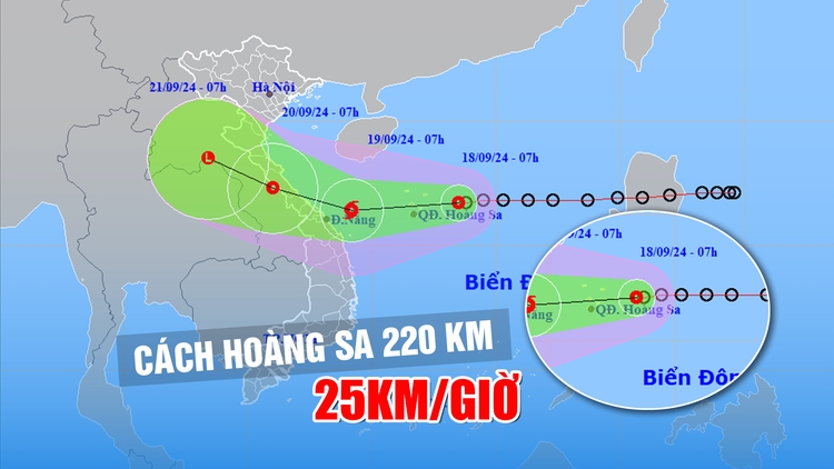 [CẬP NHẬT BÃO SỐ 4] Áp thấp nhiệt đới cách Hoàng Sa 220 km