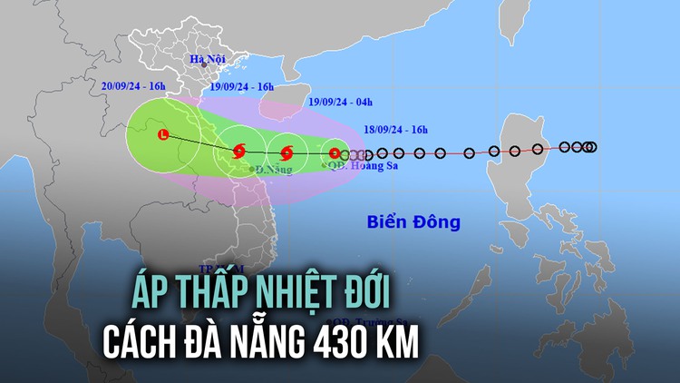 [CẬP NHẬT BÃO SỐ 4] Áp thấp nhiệt đới cách Đà Nẵng 430 km