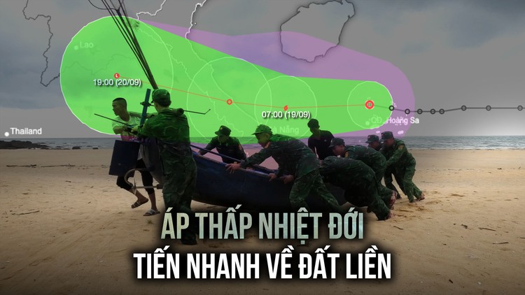 [CẬP NHẬT BÃO SỐ 4] Áp thấp nhiệt đới tiến nhanh về đất liền, gây mưa rất lớn