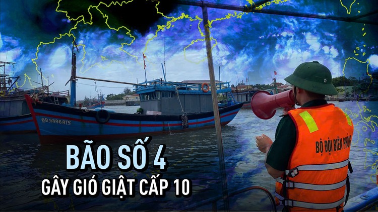 Bão số 4 áp sát Quảng Bình - Quảng Trị, gió giật cấp 10