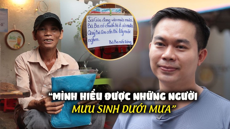 Hé lộ phía sau áo mưa 'bà Ba mến tặng': Chủ quán bánh canh cua nói lý do đặc biệt