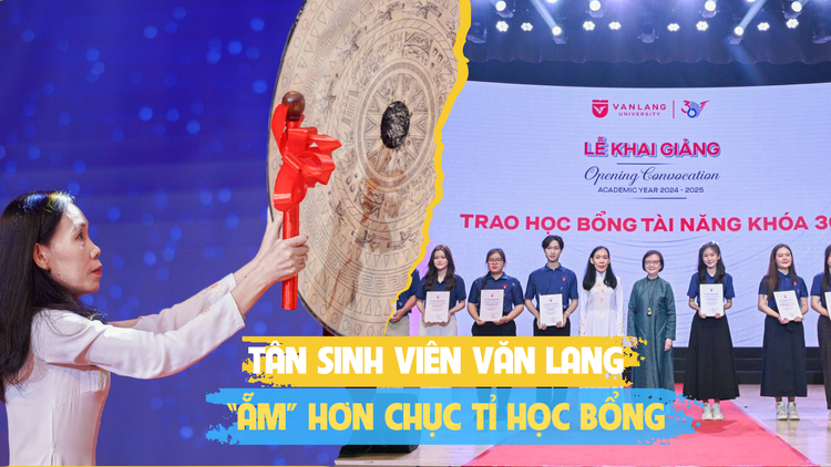 Lễ khai giảng giàu cảm xúc, Trường ĐH Văn Lang trao học bổng hơn 11 tỉ đồng cho tân sinh viên