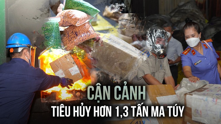 Cận cảnh tiêu hủy hơn 1,3 tấn ma túy trong các vụ án tại TP.HCM