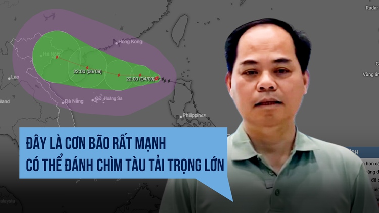 Bão số 3 (bão YAGI) rất mạnh, có thể đánh chìm tàu trọng tải lớn