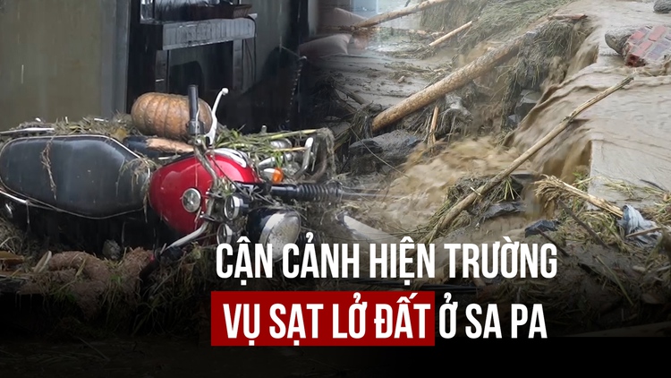 Sạt lở ở Sa Pa sau bão Yagi: Nhà cửa tan hoang, chìm trong bùn đất