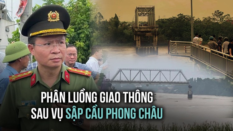 Sập cầu Phong Châu: Công an Phú Thọ phân luồng giao thông