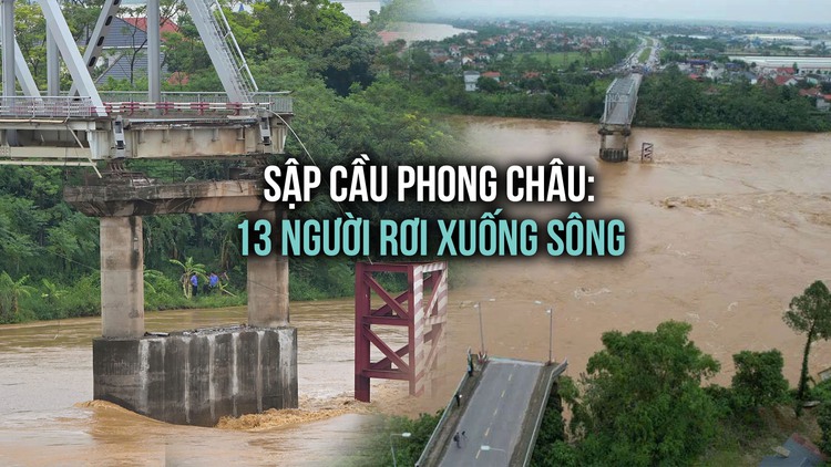 Cập nhật vụ sập cầu Phong Châu: 3 người, 10 ô tô, 2 xe máy rơi xuống sông