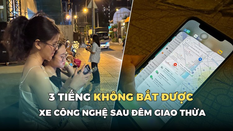 3 tiếng không bắt được xe công nghệ sau đêm giao thừa 2025 ở TP.HCM
