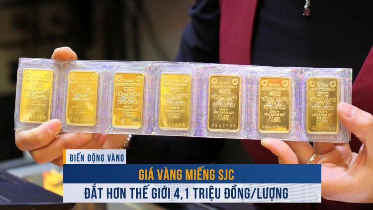 Biến động vàng ngày 15.1: Giá vàng miếng SJC đắt hơn thế giới 4,1 triệu đồng/lượng