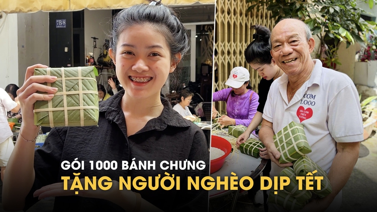 Người dân TP.HCM cùng nhau gói 1.000 bánh chưng tặng người khó khăn