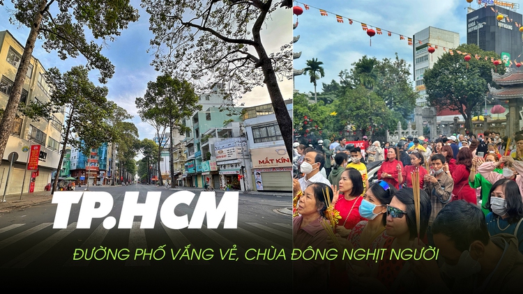 Đường sá TP.HCM vắng vẻ, chùa chiền đông nghịt người mùng 1 tết