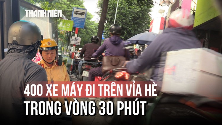 CSGT ghi hình được gần 400 xe máy đi trên vỉa hè Võ Thị Sáu trong 30 phút