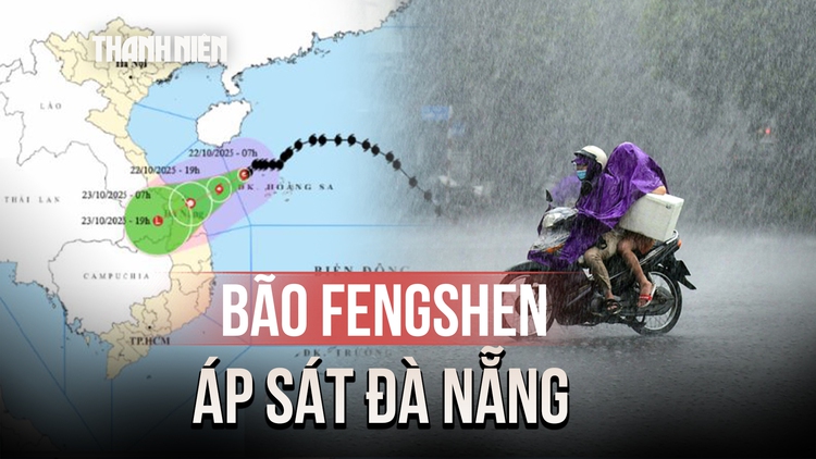 Bão số 12 (Fengshen) áp sát Đà Nẵng, sắp dội mưa lớn dọc miền Trung