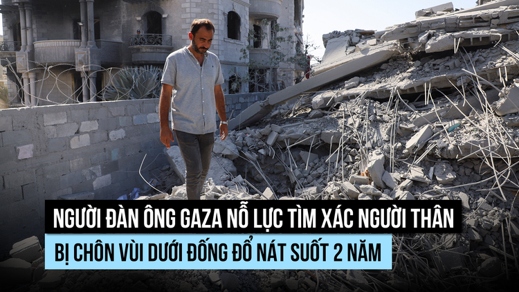 Gian nan tìm thi thể người thân dưới núi gạch vụn ở Gaza