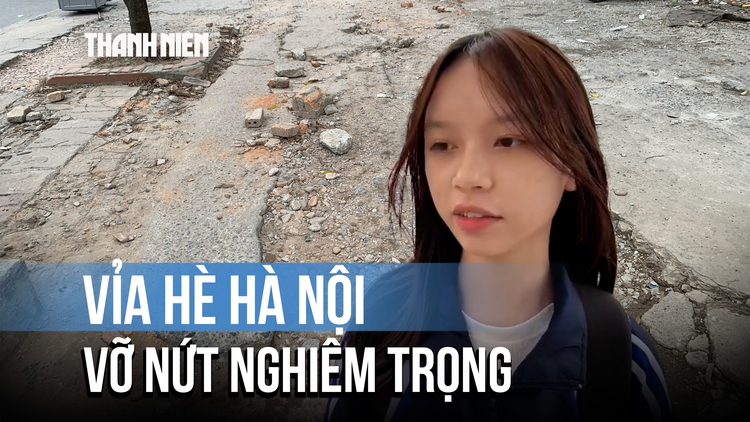 Nhiều vỉa hè ở Hà Nội lại xuất hiện nứt vỡ, sụt lún