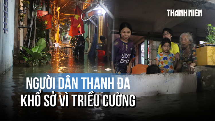 Người dân Thanh Đa vật lộn với triều cường: 'Không có máy bơm là thua'