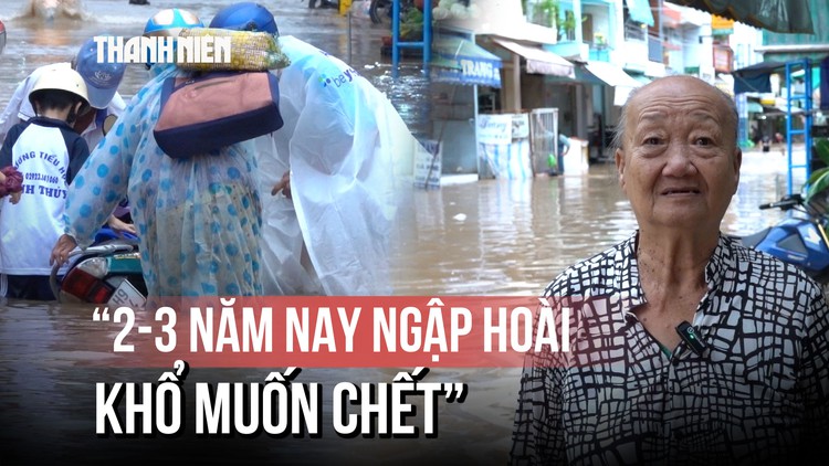 Khổ vì triều cường: Người dân Cần Thơ chật vật tát nước, dời đồ