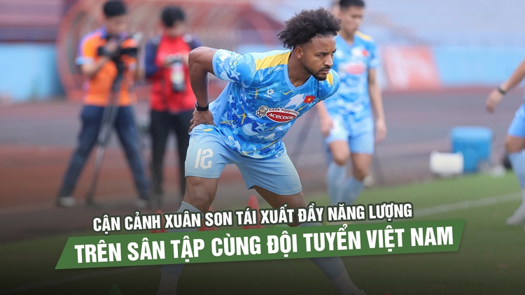 Cận cảnh Xuân Son tái xuất đầy năng lượng trên sân tập cùng đội tuyển Việt Nam