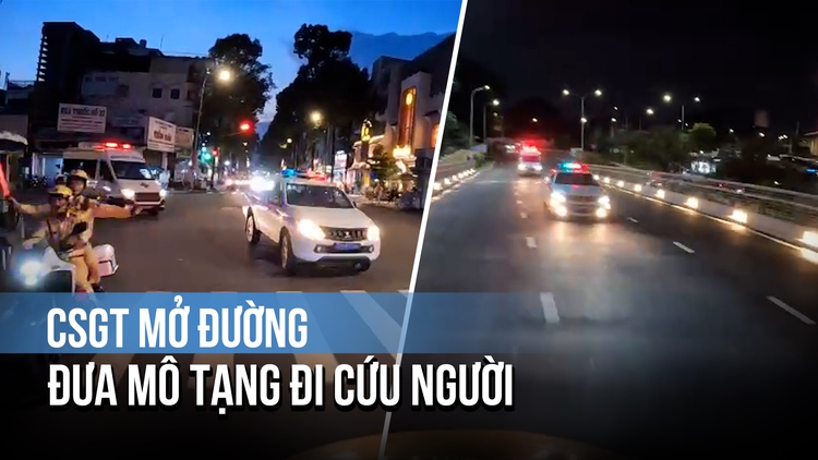 CSGT TP.HCM mở đường lúc rạng sáng đưa mô tạng đi cứu người ở Huế