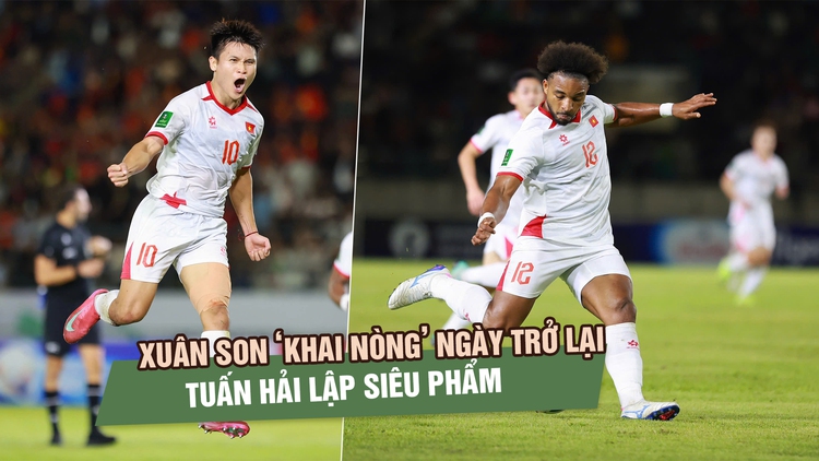 Xuân Son ‘khai nòng’ ngày trở lại, Tuấn Hải lập siêu phẩm vào lưới đội tuyển Lào