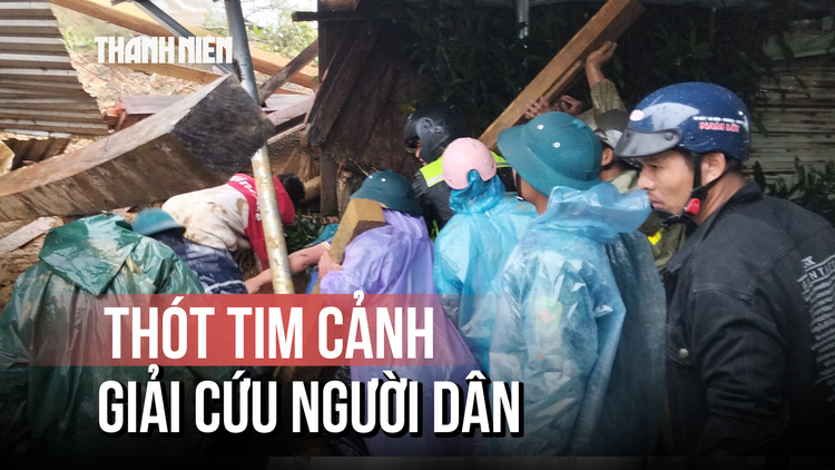 Thót tim cảnh giải cứu người dân bị vùi lấp do sạt lở