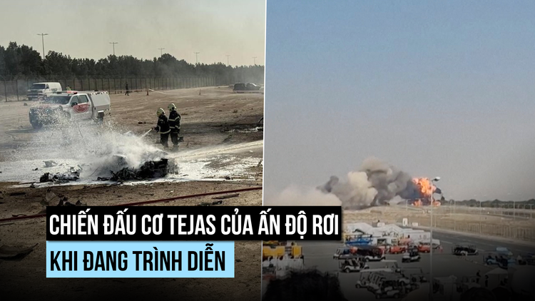 Xem vụ rơi thảm khốc của chiến đấu cơ Ấn Độ tại triển lãm hàng không