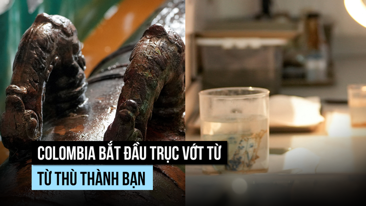 Những hiện vật đầu tiên từ 'kho báu tàu đắm' tỉ đô ngoài khơi Colombia