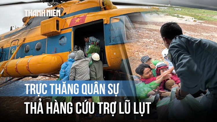 Trực thăng quân sự thả 5 tấn hàng cứu trợ khẩn cấp cho vùng lũ Đắk Lắk