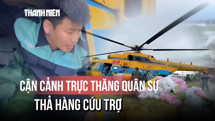 Trực thăng quân sự tiếp tục thả hàng cứu trợ tại Đắk Lắk