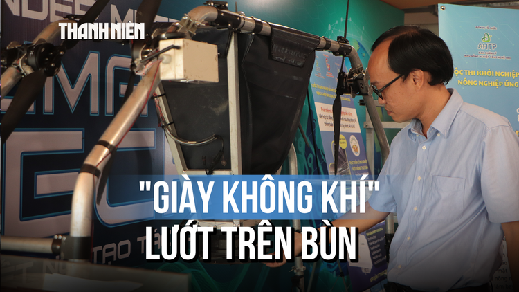 Lạ mắt 'giày không khí' lướt trên bùn tại chung kết khởi nghiệp nông nghiệp CNC 2025