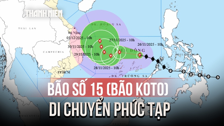 Bão số 15 (bão Koto) di chuyển phức tạp, còn mạnh thêm