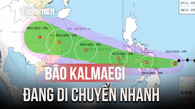 Bão Kalmaegi đang di chuyển nhanh, dự báo giật cấp 16 khi vào Biển Đông