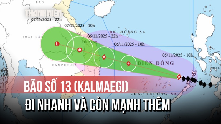Bão số 13 (Kalmaegi) còn mạnh thêm, hướng thẳng Quảng Ngãi - Đắk Lắk