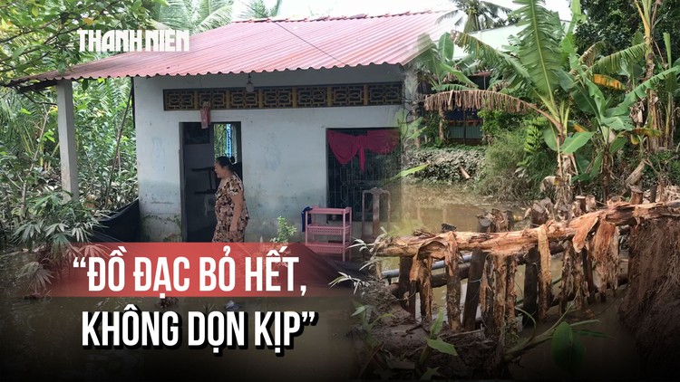 Vỡ đê ở cồn Sơn: Người dân bất lực ‘cứu’ nhà cửa, vườn tược