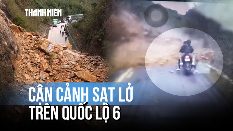 Rùng mình khoảnh khắc sạt lở nghiêm trọng trên quốc lộ 6 ở Phú Thọ