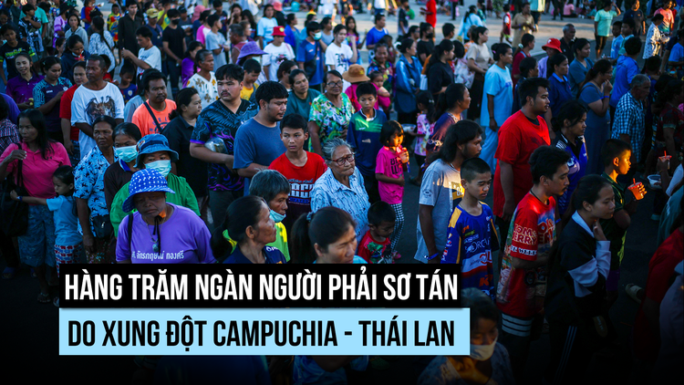 Hàng trăm ngàn người phải sơ tán vì xung đột Thái Lan - Campuchia