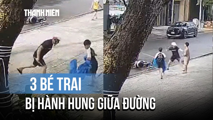 Xôn xao video 3 bé trai bị hành hung giữa đường ở Quảng Ngãi