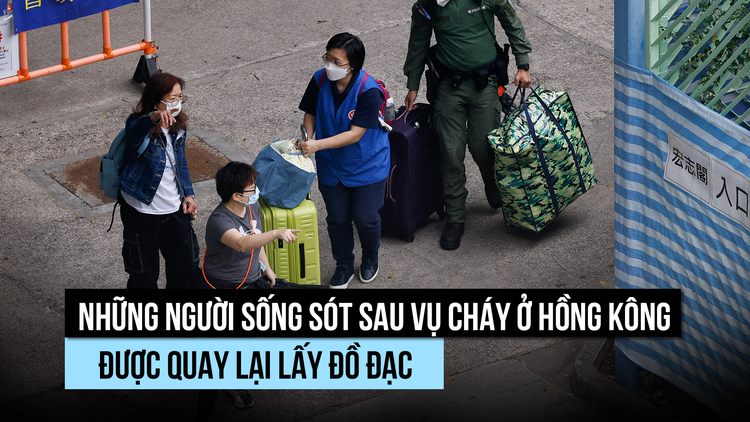Người sống sót sau vụ cháy chung cư ở Hồng Kông trở về nhà lần đầu tiên