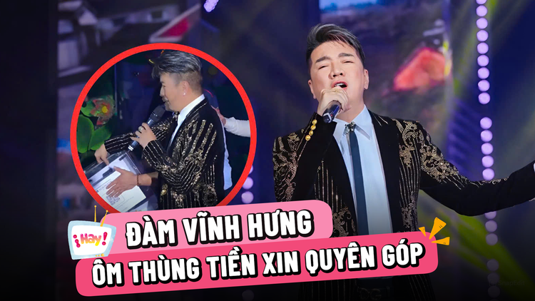 Đàm Vĩnh Hưng ôm thùng tiền xin quyên góp