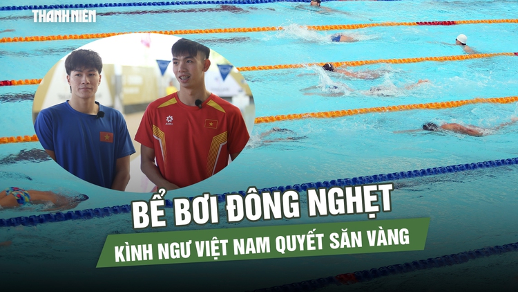 Bể bơi SEA Games chật chội ngay ngày đầu tập luyện, Huy Hoàng - Hưng Nguyên quyết săn vàng