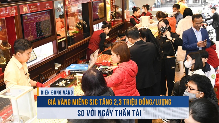 Biến động vàng ngày 11.2: Giá vàng miếng SJC đã tăng 2,3 triệu đồng/lượng so với ngày Thần tài