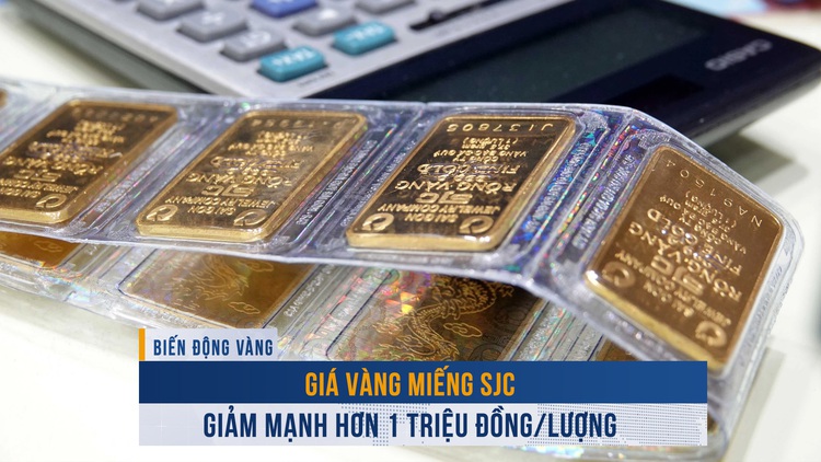 Biến động vàng 12.2: Giá vàng miếng SJC giảm mạnh hơn 1 triệu đồng/lượng
