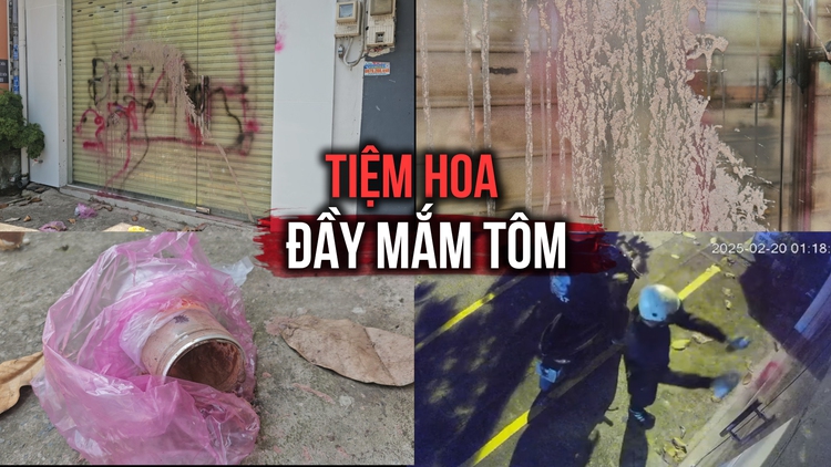 Tiệm hoa tươi ở Hóc Môn bỗng bị tạt sơn và mắm tôm