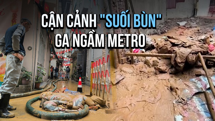 Khi nào hết cảnh ‘suối bùn’ ở ga ngầm metro Nhổn - ga Hà Nội?
