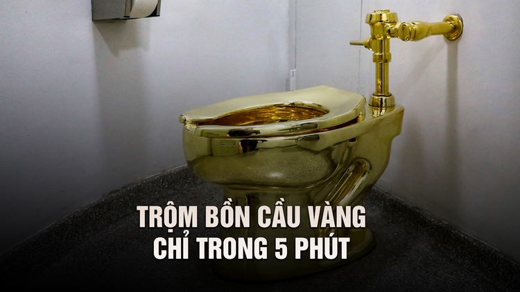 Chỉ mất 5 phút, trộm cuỗm bồn cầu làm bằng 98 kg vàng từ cung điện Anh