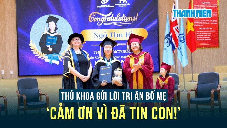 Thủ khoa chương trình liên kết quốc tế gửi lời cảm ơn đặc biệt tới gia đình