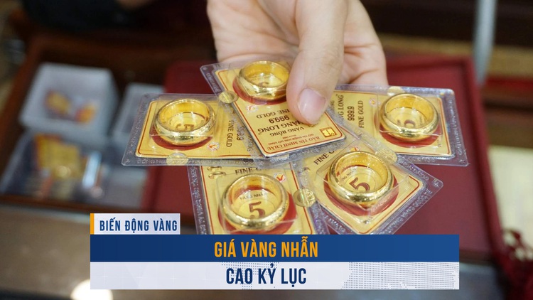 Biến động vàng ngày 12.3: Giá vàng nhẫn cao kỷ lục, đắt hơn vàng miếng nửa triệu đồng