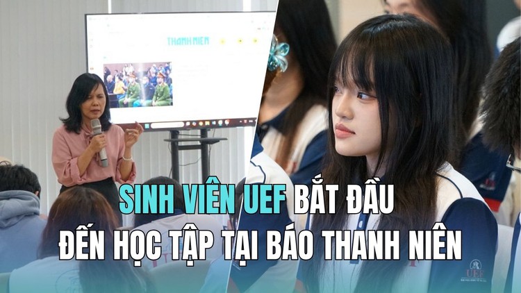 Sinh viên Trường ĐH Kinh tế - Tài chính TP.HCM bắt đầu đến học tập tại Báo Thanh Niên